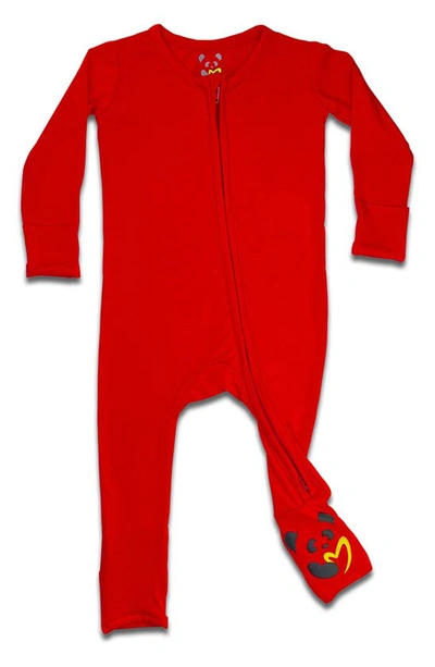 Shop Bellabu Bear Kids' Convertible Footie Pajamas In Red