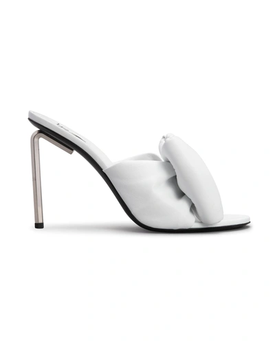 Shop Off-white Allen Puffy Bow Stiletto Mules In White