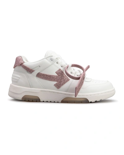 Shop Off-white Out Of Office Arrow Glitter Sneakers In White Pink