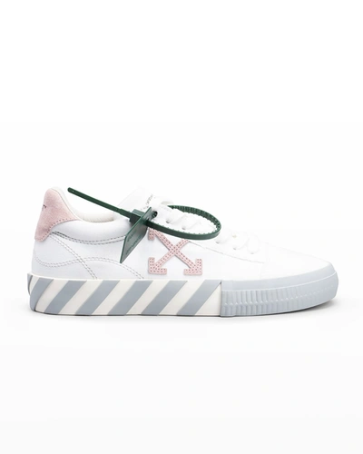 Shop Off-white Vulcanized Bicolor Low-top Sneakers In White Pink