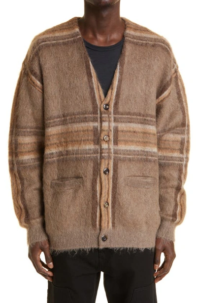 Shop Flagstuff F–lagstuf–f Check Mohair Blend Cardigan In Brown