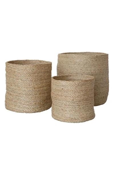 Shop Will And Atlas Set Of 3 Round Jute Baskets In Natural