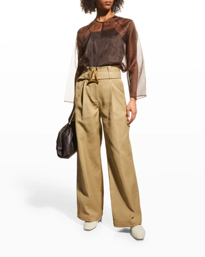 Shop Aeron Flyn Wide-leg Pants In Beige