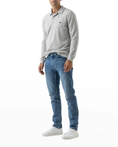 Shop Rodd & Gunn Men's Long-sleeve Pique Polo Shirt In Stone