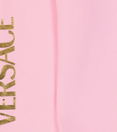 Shop Versace Baby Cotton-blend Leggings In Candy+oro