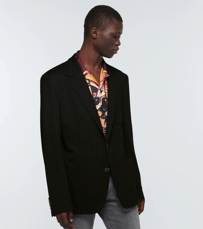 Shop Dolce & Gabbana Single-breasted Pinstriped Blazer In Double Face Fabric