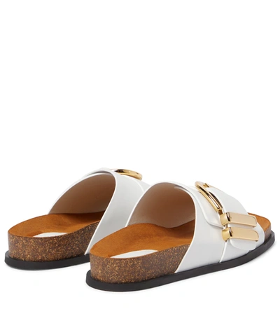 Shop Khaite Thompson Leather Sandals In White