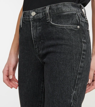 Shop Frame Le High Straight High-rise Jeans In Edgey