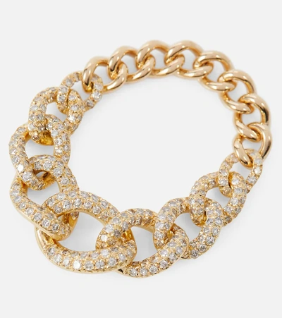 Shop Shay Jewelry Gradual Pavé Link 18kt Ring With Diamonds