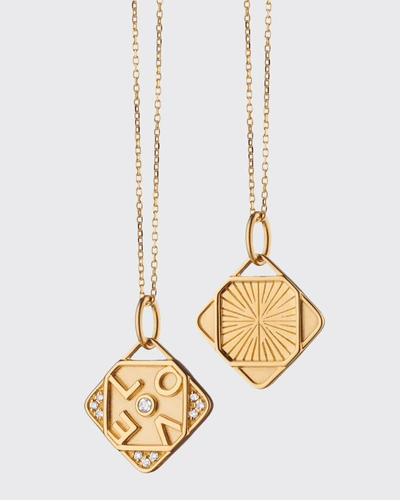 Shop Monica Rich Kosann 18k Yellow Gold Mini Love Charm Necklace With Diamonds