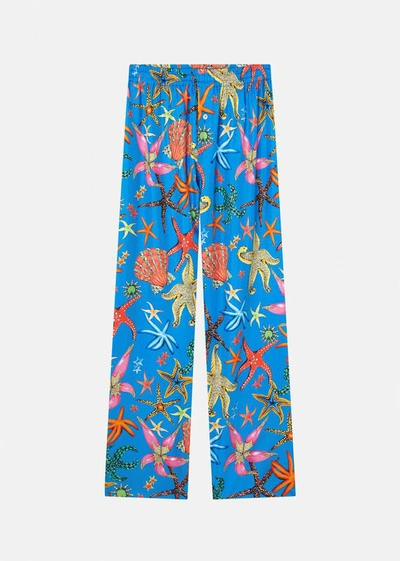 Shop Versace Trésor De La Mer Print Silk Pajama Pants