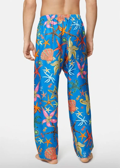 Shop Versace Trésor De La Mer Print Silk Pajama Pants
