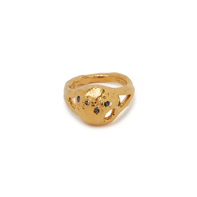 Shop Alighieri The Sapphire's Path 24kt Gold-plated Ring