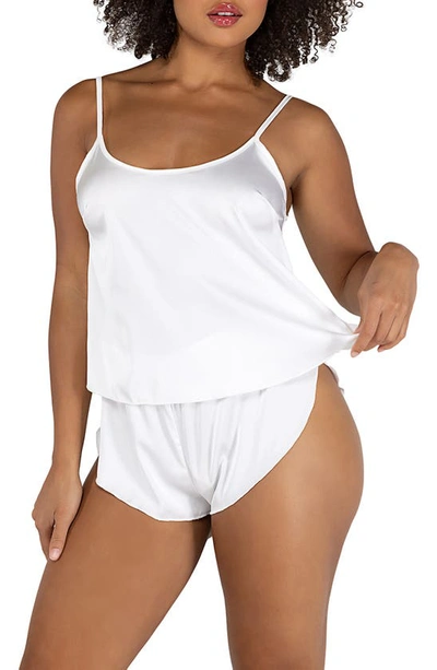 Roma Confidential Soft Satin Tulip Short Set In White In White