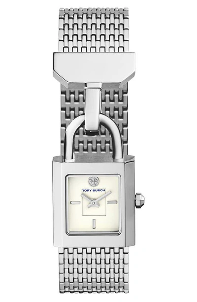 Tory Burch Surrey Mesh Bracelet Watch, 22mm X 23.5mm In Silver