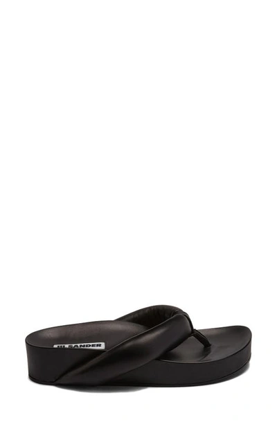 Shop Jil Sander Platform Thong Sandal In Black