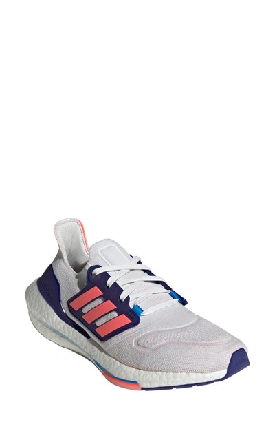 Shop Adidas Originals Ultraboost 22 Running Shoe In Crystal White/turbo/indigo