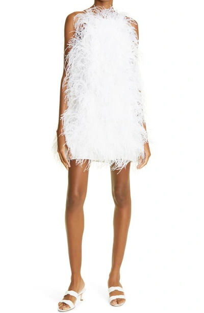 Shop Cult Gaia Shannon Ostrich Feather Dress In Off White