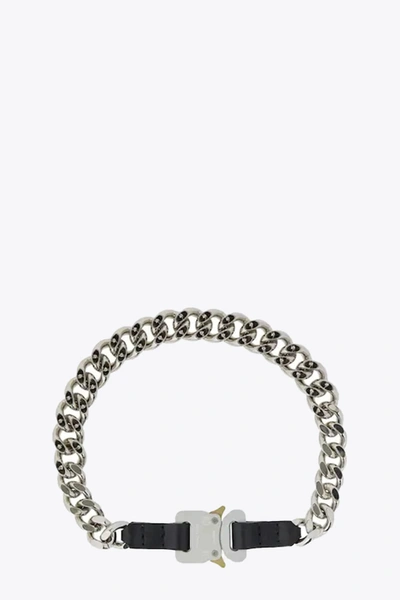 Shop Alyx Chain Necklace Chain Necklace With Rollercoaster Buckle In Argento