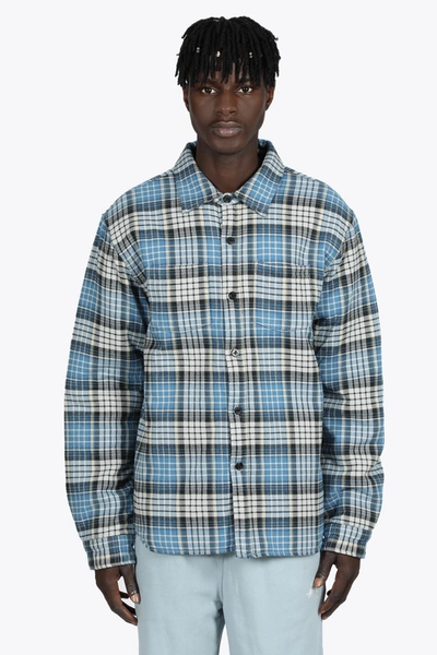 Stussy Quilted Lined Plaid Shirt Check Flannel Quilted Shirt In Blu |  ModeSens