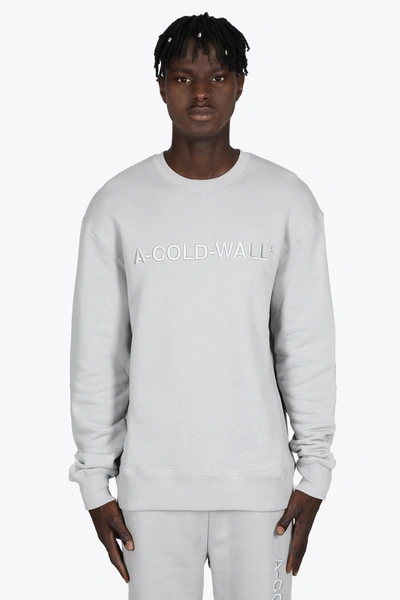 Shop A-cold-wall* Logo Sweatshirt Grey Cotton Sweatshirt With Embroidered Logo In Grigio