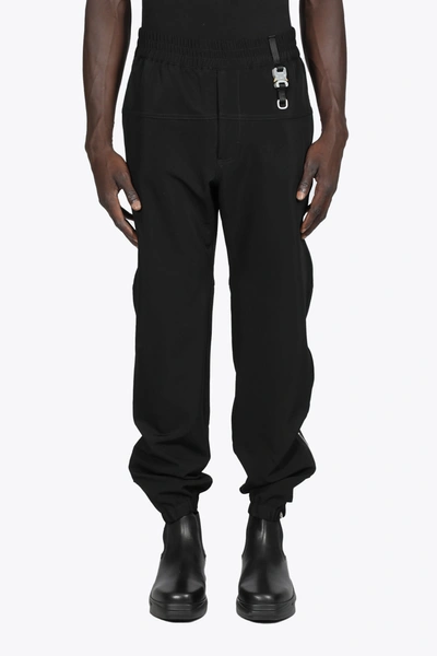 Shop Alyx Buckle Trackpant Black Joggers With Rollercoaster Buckle In Nero