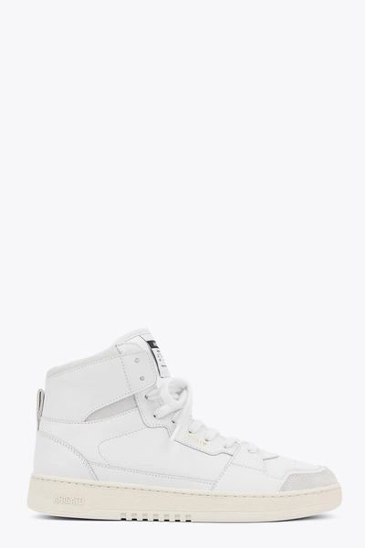 Shop Axel Arigato Ace Hi White Leather Hi Top Lace-up Sneaker - Dice Hi In Bianco/grigio
