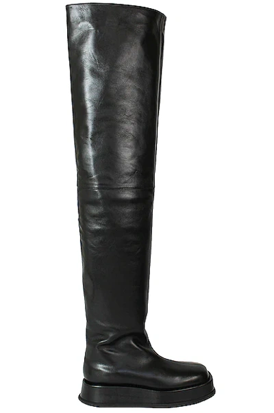 Shop Gia Borghini X Rhw Above The Knee Flat Boot In Black