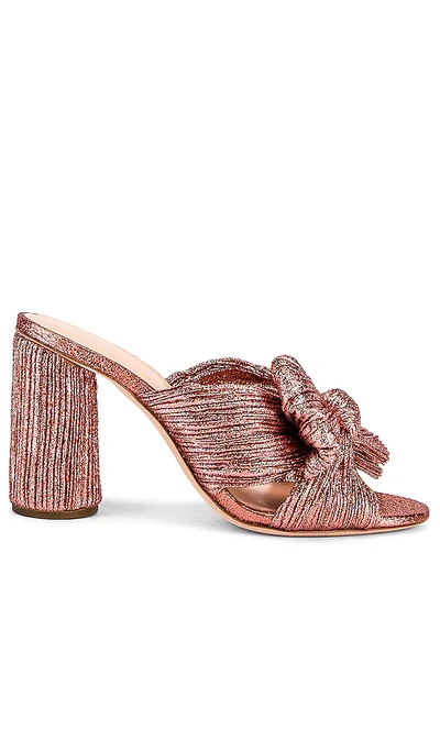 PENNY PLEATED KNOT MULE – 金属质感玫瑰