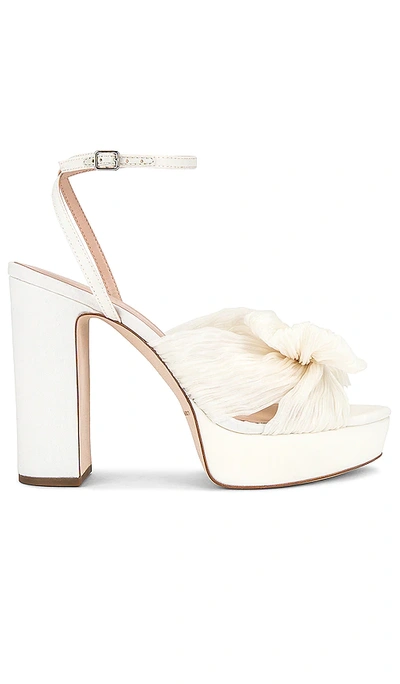 Loeffler Randall Isabel Embroidered Knot Platform Sandal In White
