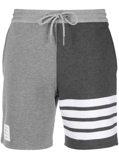 Thom Browne '4-bar' Grey Cotton Shorts In Grau