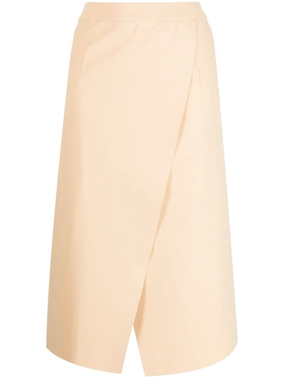 Shop Mrz Wrap-style Skirt In 0303 Nude