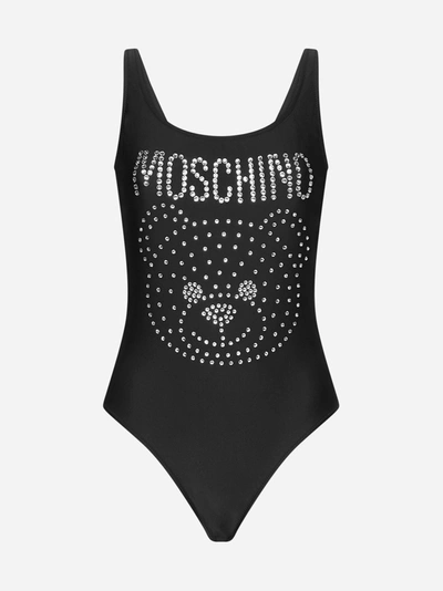 Shop Moschino Logo And Teddy Swimsuit