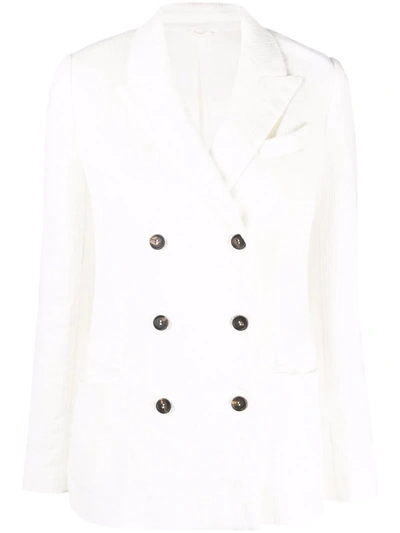 Shop Brunello Cucinelli Double-breasted Button Jacket In Weiss