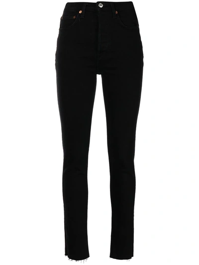 Shop Re/done High-rise Skinny Jeans In Schwarz