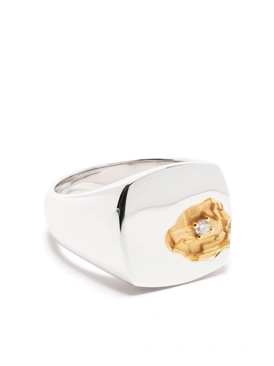 Shop Tom Wood Large Mined Diamond Ring In Silber