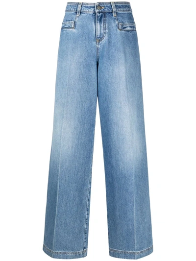 Philosophy Di Lorenzo Serafini Oversized Pants In Stone Washed Denim In Blau