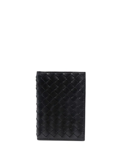 Officine Creative Boudin Woven Bi-fold Wallet In Schwarz