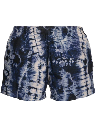 Shop Timo Trunks Chevron Tie-dye Swimming Shorts In Blau