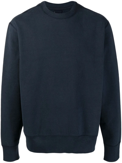 Shop Suicoke Ribbed-trim Cotton Sweatshirt In Blau