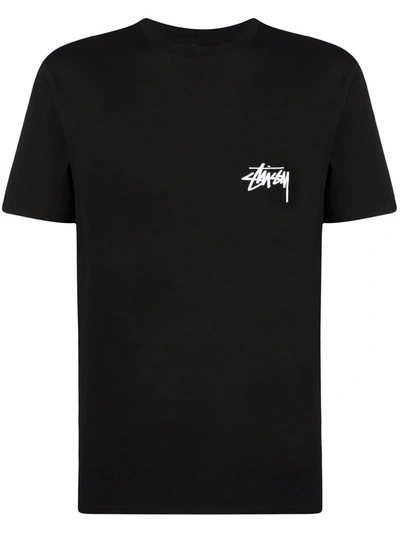 Shop Stussy Logo-print Short-sleeved T-shirt In Schwarz