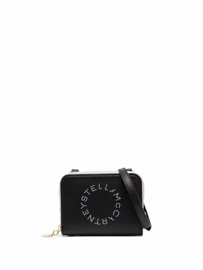 Shop Stella Mccartney Stella Logo Strap Wallet In Black