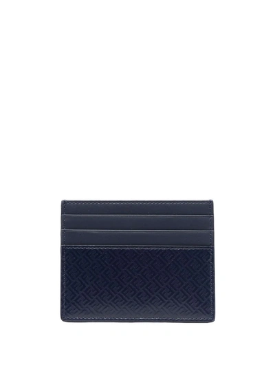 Shop Fendi Ff Jacquard Cardholder Wallet In Blau