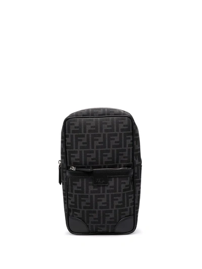 Shop Fendi Ff Jacquard Backpack In Schwarz