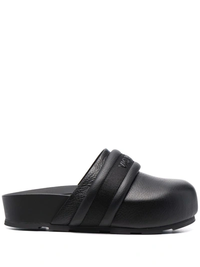 Shop Vic Matie Logo Strap 30mm Platform Mules In Schwarz