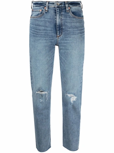 Shop Rag & Bone Ripped-detail Cropped Jeans In Blau
