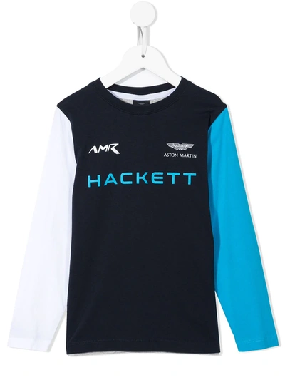 Shop Hackett Logo-printed T-shirt In Blue