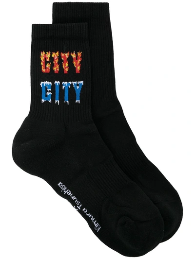 Shop Paco Rabanne City City Socks In Black