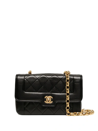 Pre-owned Chanel 1990s Cc Turn-lock Bijoux Chain Crossbody Bag In Black |  ModeSens