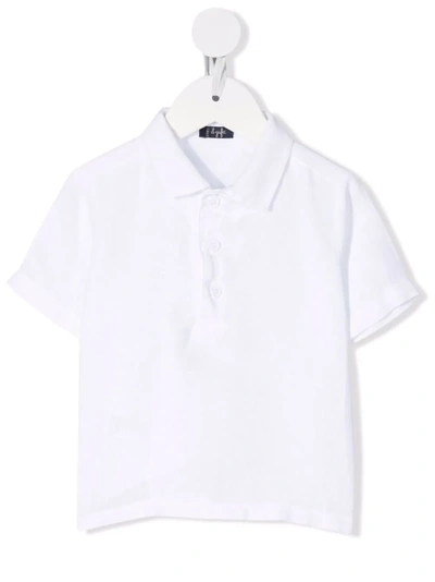 Shop Il Gufo Short-sleeve Linen Polo Shirt In White